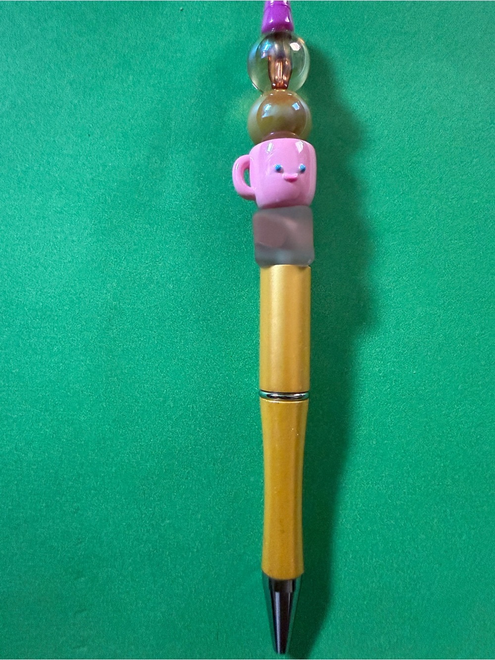 Coffee Theme Beaded Pen NWOT